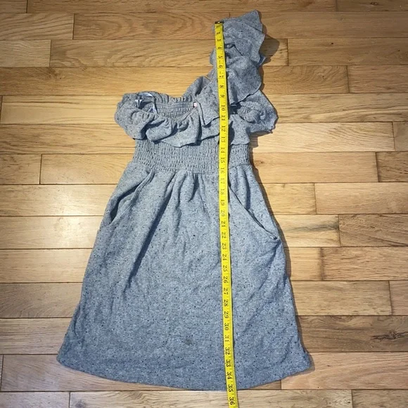 Juicy Couture Heather Grey Smocked Ruffle Terry Cloth Mini Dress Size M - Picture 16 of 17